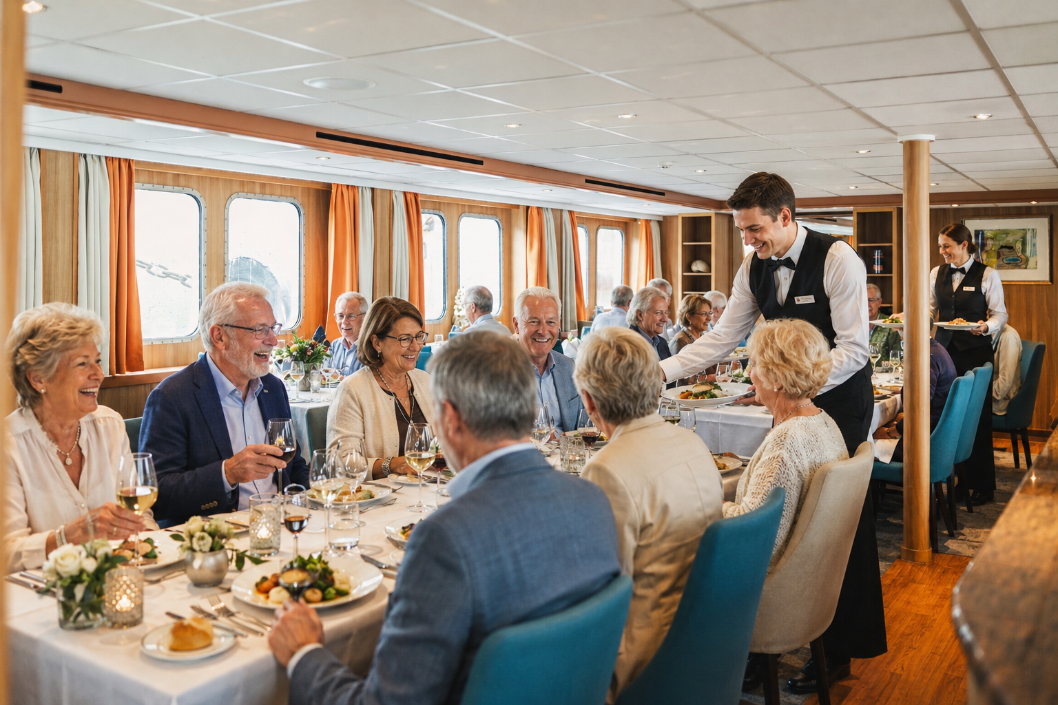 Restaurant an Bord der MS Junker Jörg